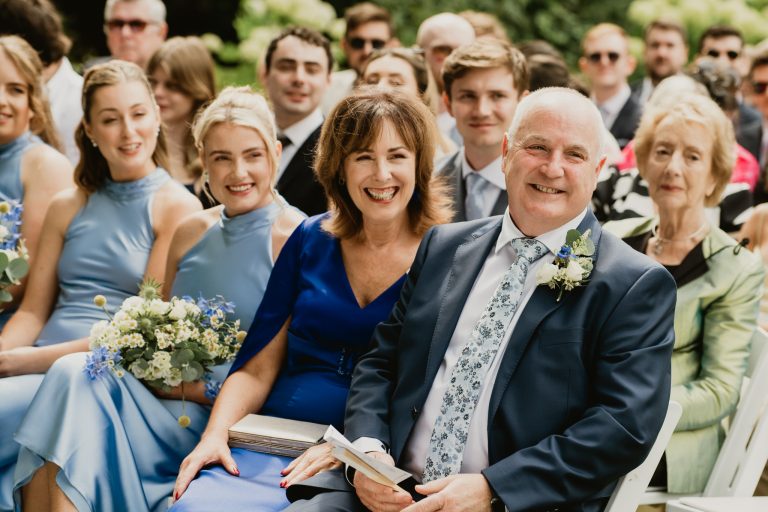parents emotional watching newlyweds Tinakilly Country House wedding Ireland WeddingWithMe
