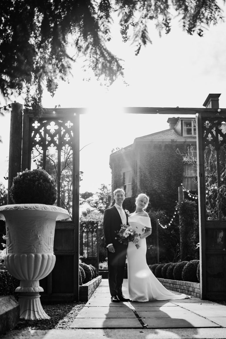 Elegant couple portraits at Tinakilly House wedding in Ireland with natural and timeless style