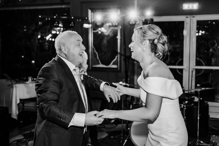 bride dancing with father party Tinakilly Country House wedding Ireland WeddingWithMe