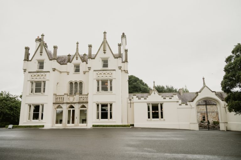 Exterior view of Ballykealey House wedding venue in Ireland captured by WeddingWithMe